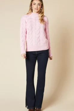 Cable Knit High Neck Jumper