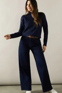 Cable Knit High Neck Jumper