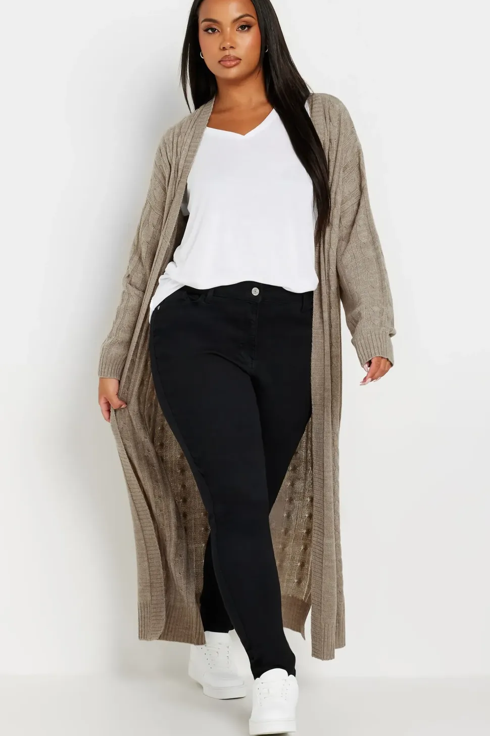 Cable Knit Maxi Cardigan