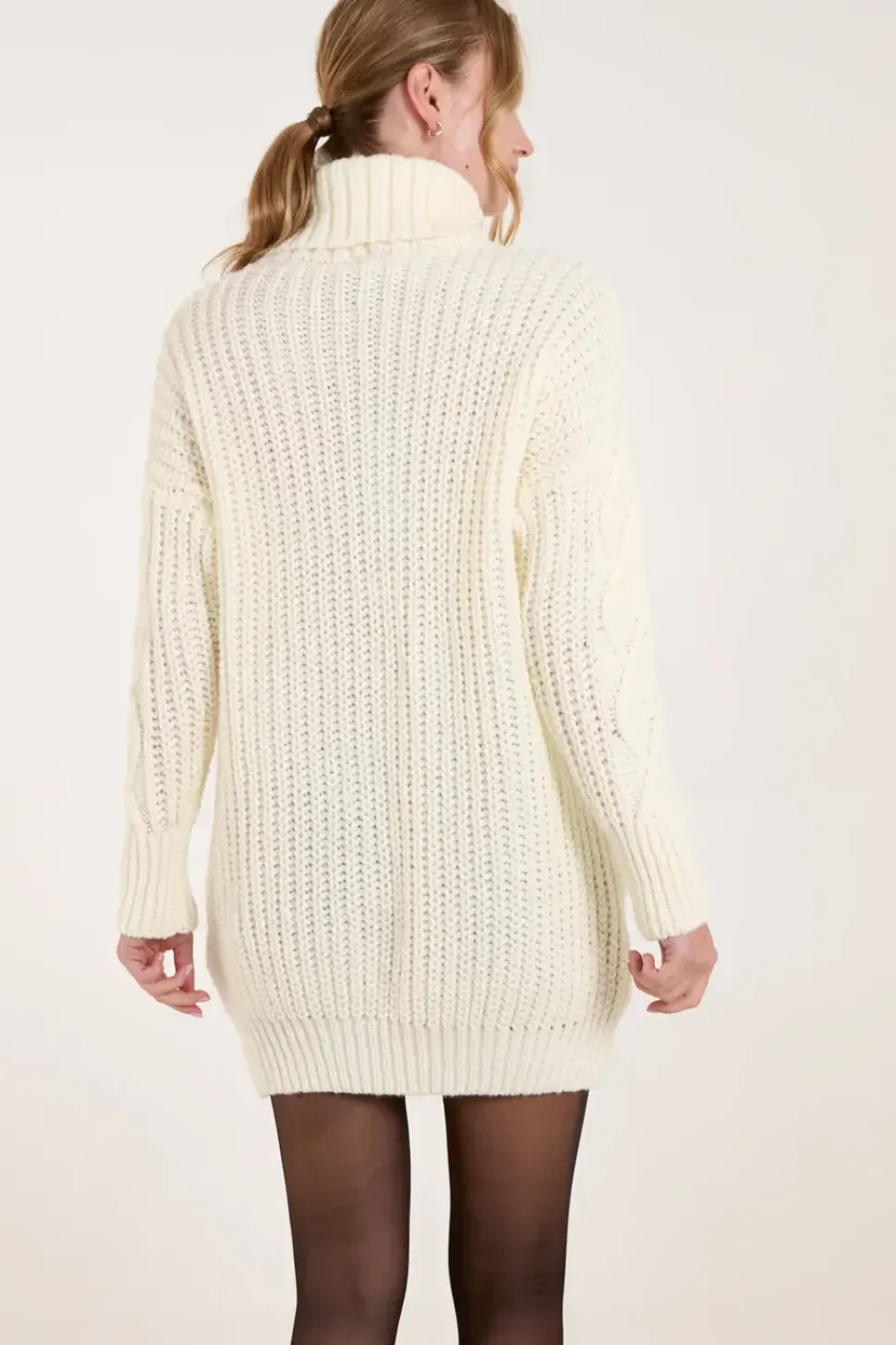 Cable Knit Roll Neck Jumper Dress