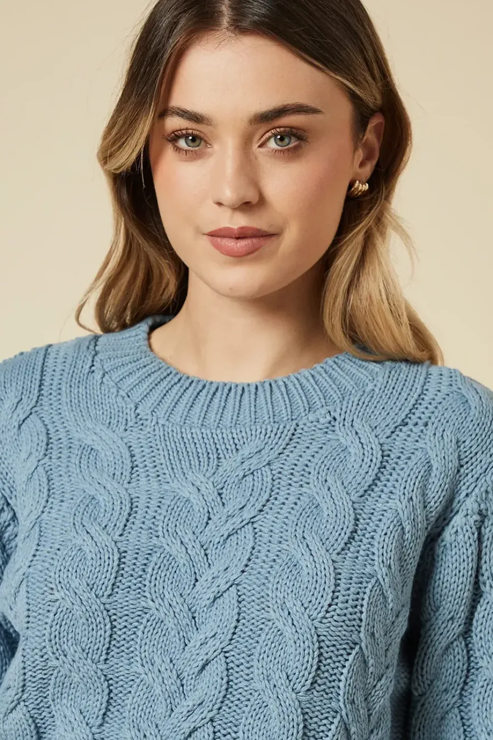 Cable Knitted Crew Neck Jumper