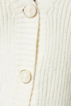 Cable Knitted Sleeves Button Down Cardigan