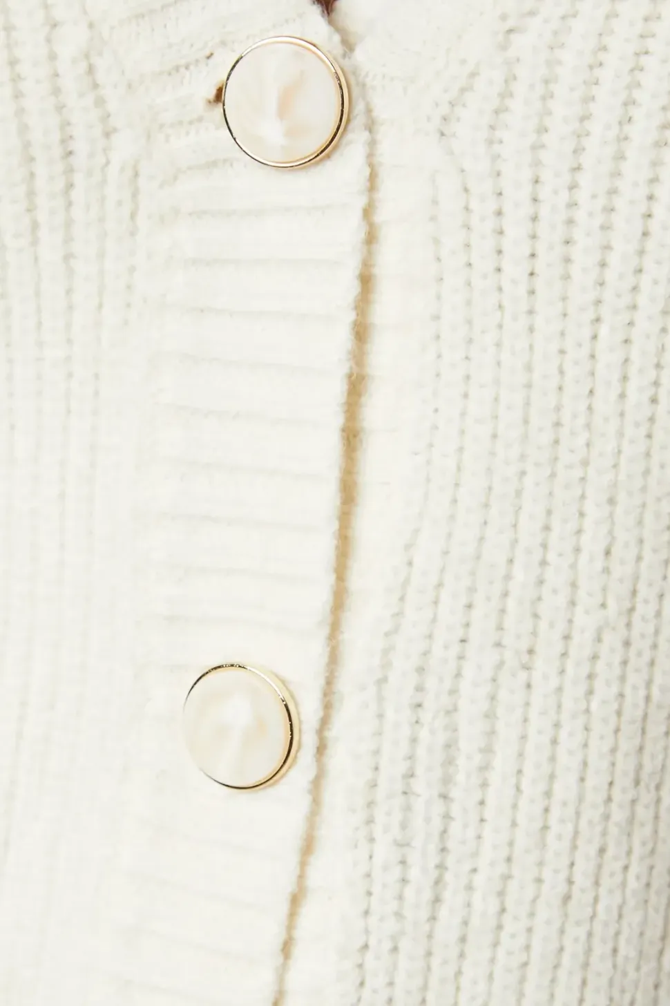 Cable Knitted Sleeves Button Down Cardigan