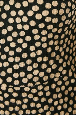 Camel Spot V Neck Mini Dress