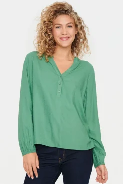 Campanula V-notch Neck Blouse-