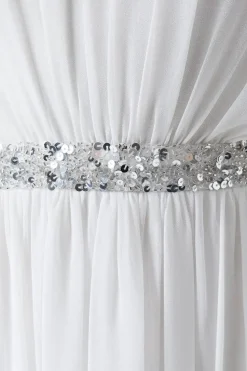 Cape Detail Chiffon Wedding Dress