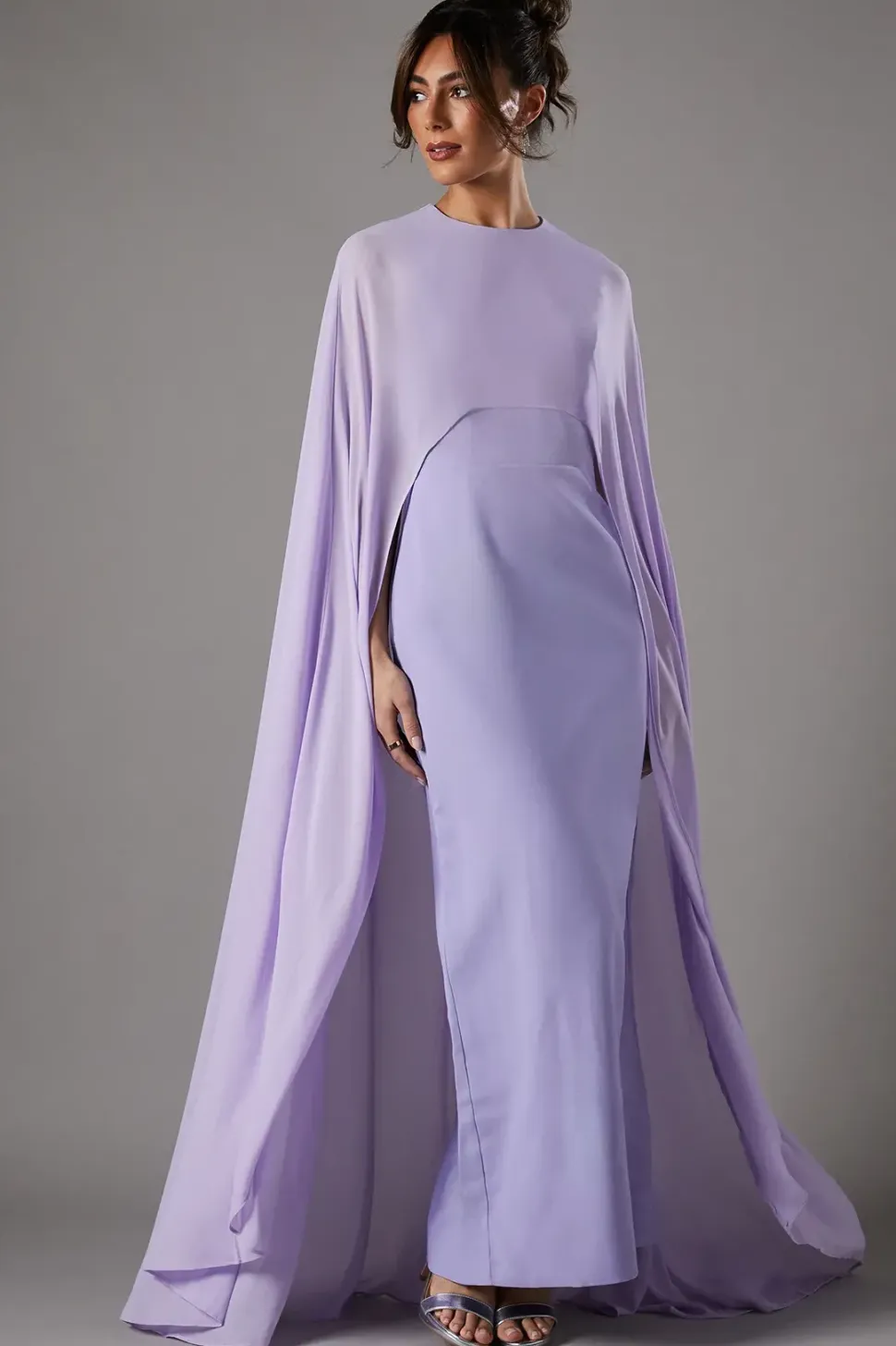 Cape Sleeve Maxi Dress