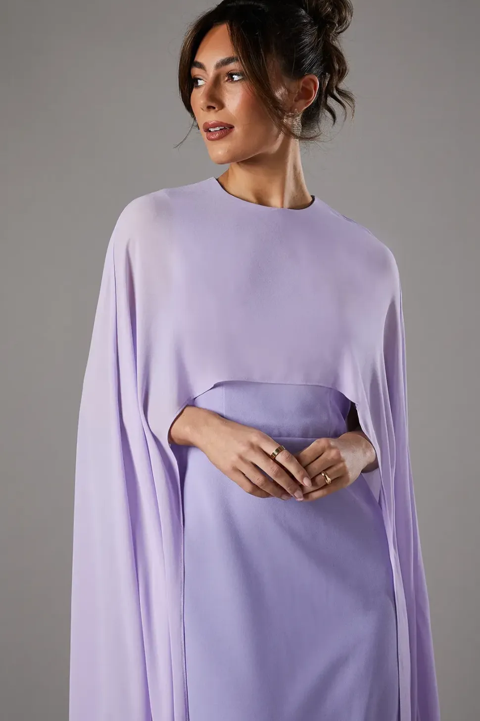 Cape Sleeve Maxi Dress