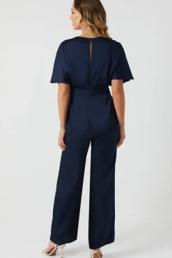 Cape Top Satin Bridesmaids Jumpsuit