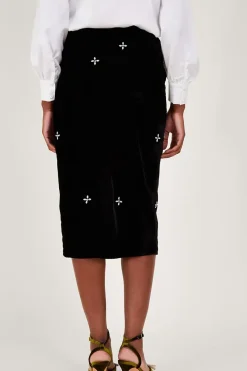 Carola Embellished Velvet Skirt