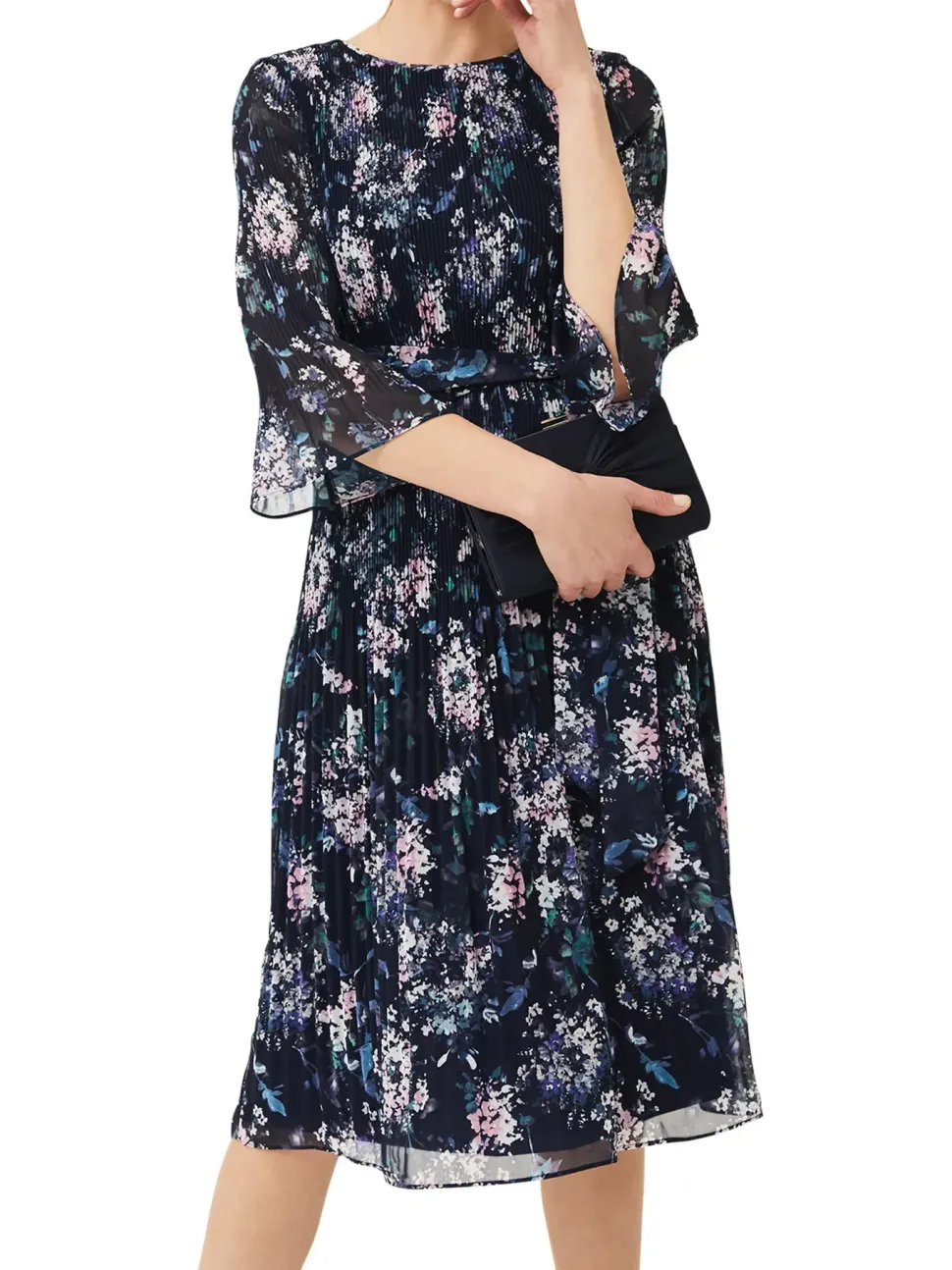Casey Ditsy Pleated Dress-Printed