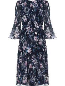 Casey Ditsy Pleated Dress-Printed