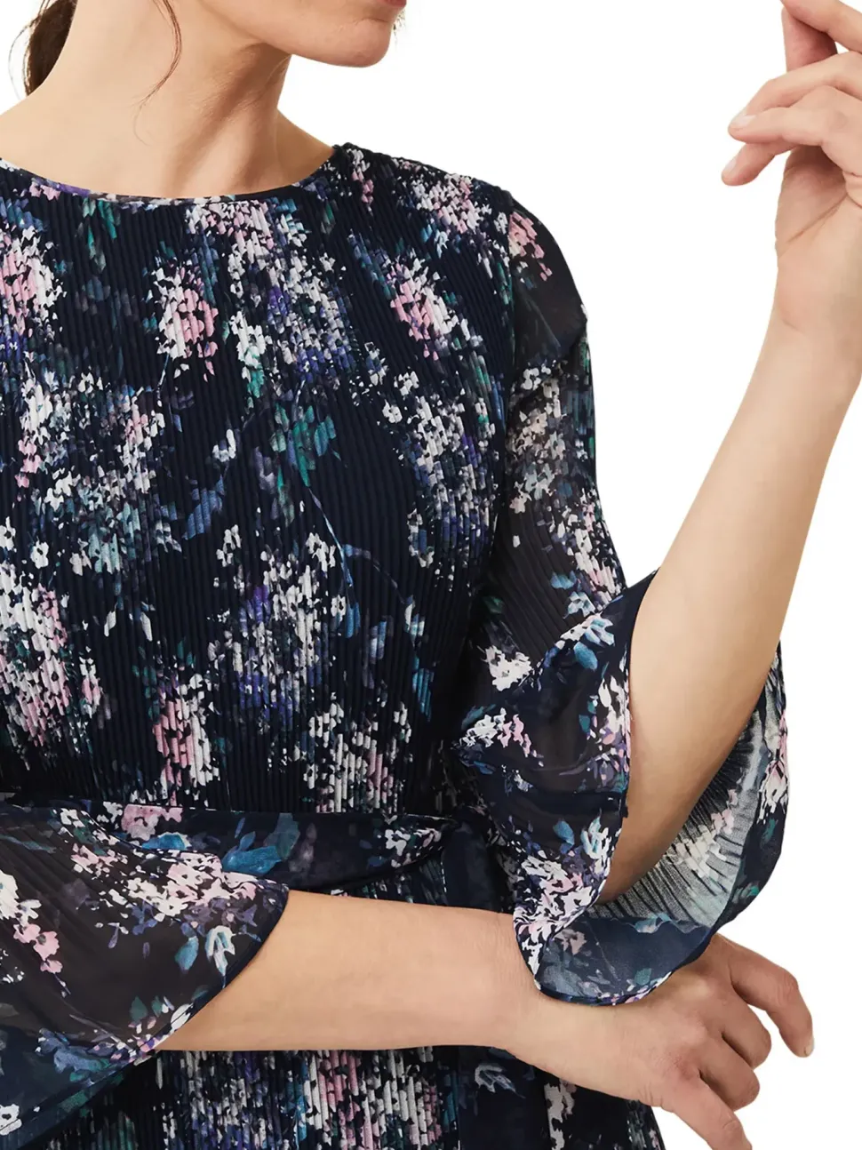 Casey Ditsy Pleated Dress-Printed
