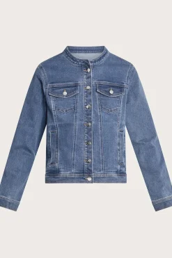Cassey Collarless Denim Jacket with Sustainable Cotton