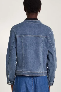Cassey Collarless Denim Jacket with Sustainable Cotton