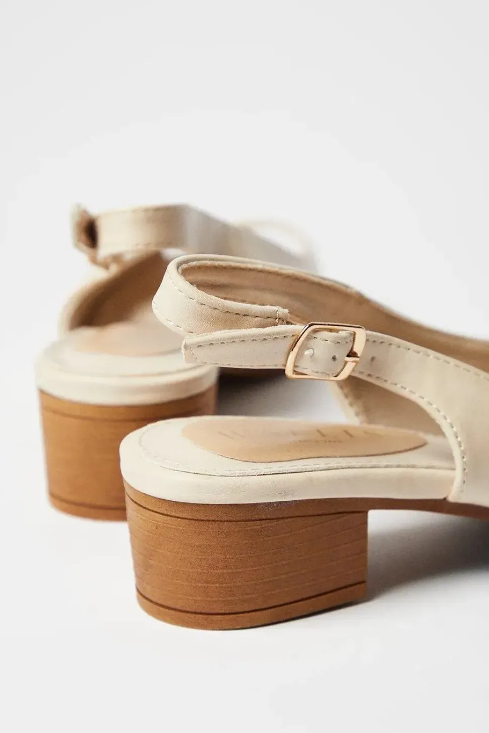 Cassie Peeptoe Slingback Low Block Heeled Sandals