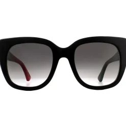 Cat Eye Black with Red and Green Brown Gradient Sunglasses GG0163SN