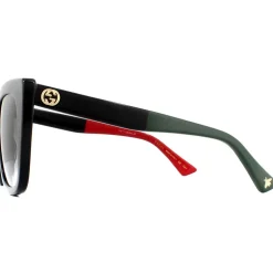 Cat Eye Black with Red and Green Brown Gradient Sunglasses GG0163SN
