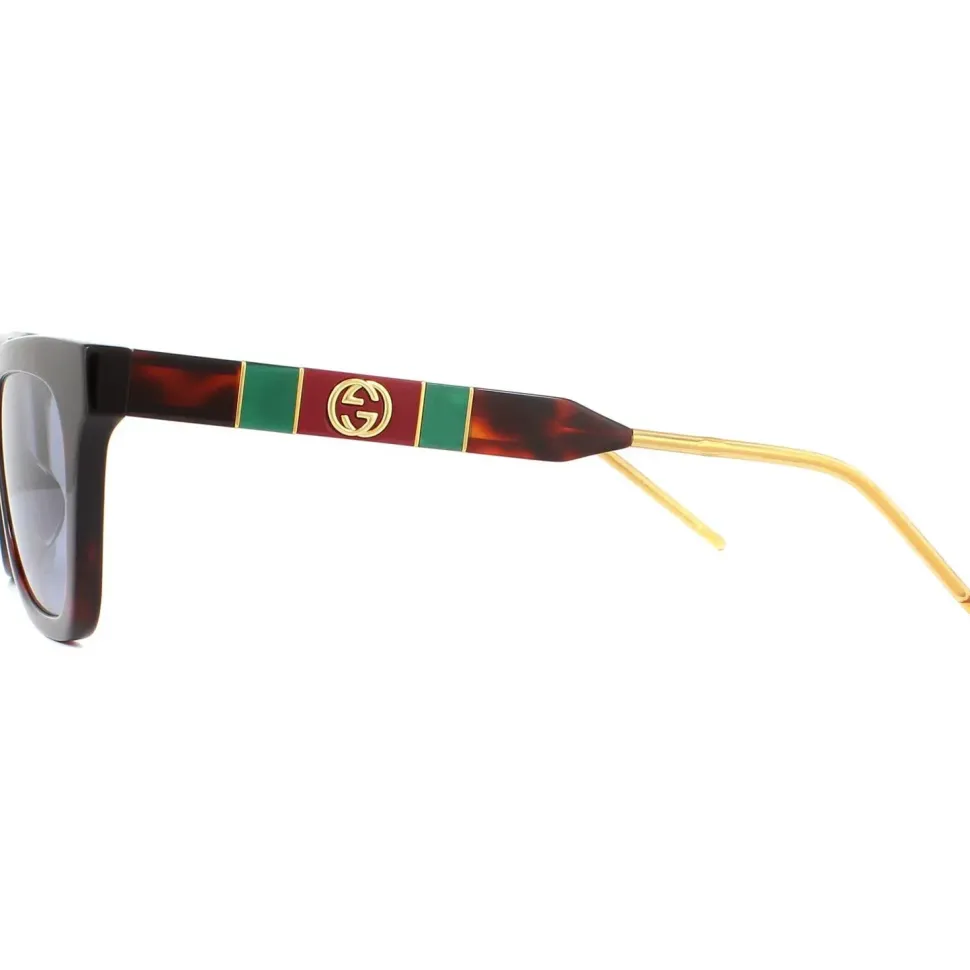 Cat Eye Dark Havana and Gold Blue Sunglasses