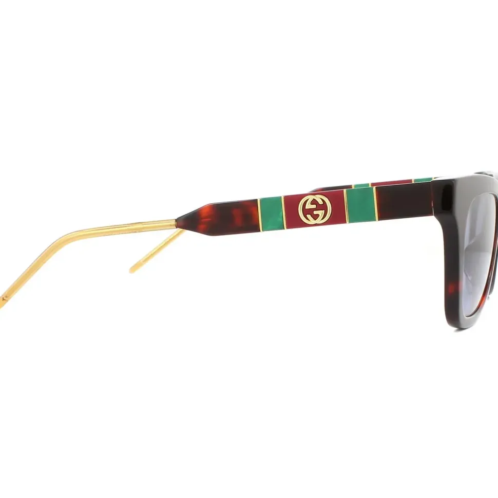 Cat Eye Dark Havana and Gold Blue Sunglasses