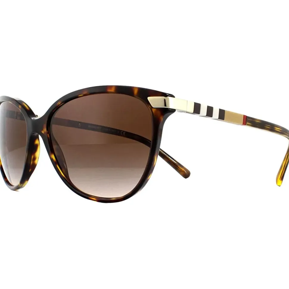 Cat Eye Dark Havana With Gold Detailing Brown Gradient BE4216 Sunglasses