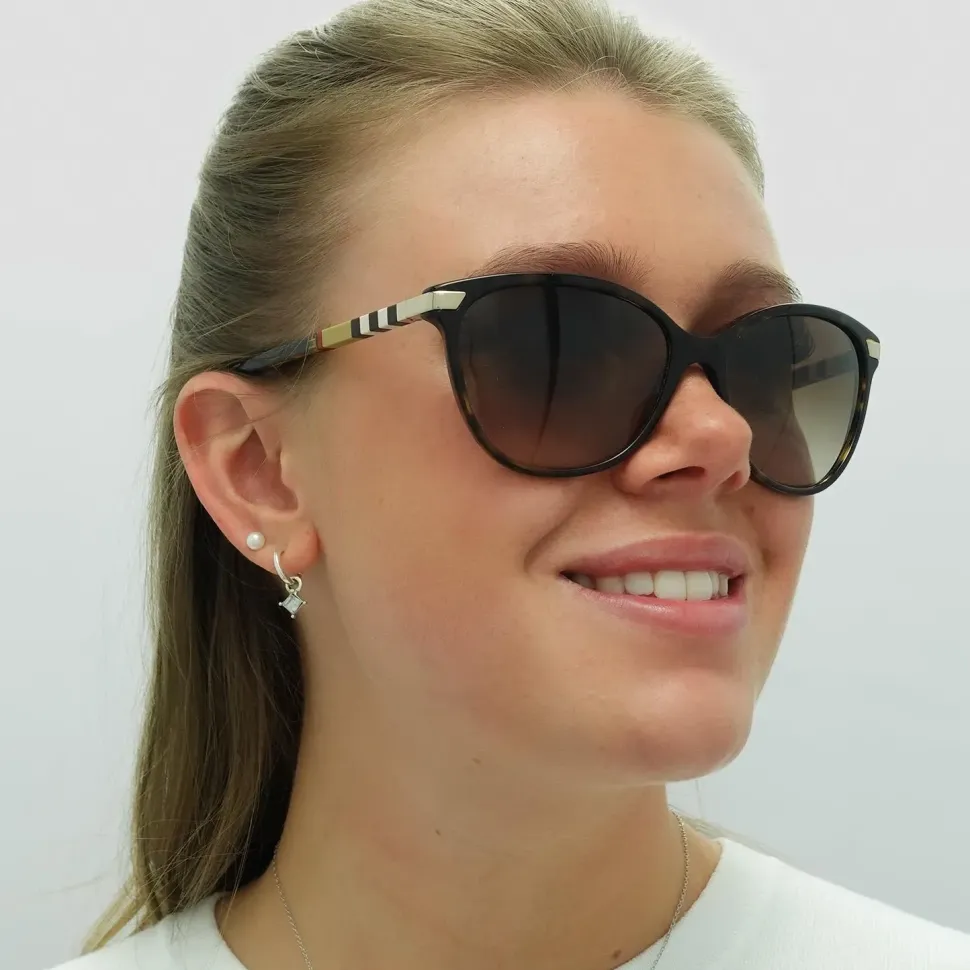 Cat Eye Dark Havana With Gold Detailing Brown Gradient BE4216 Sunglasses