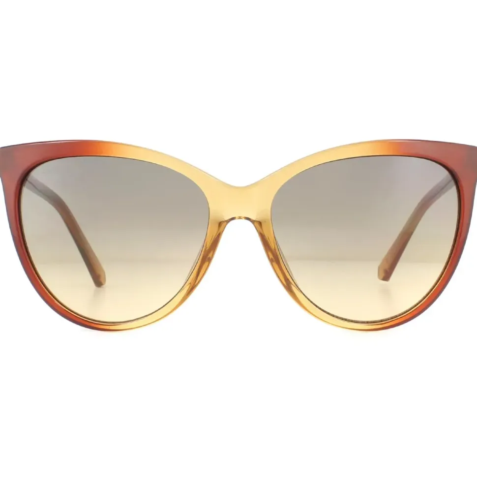 Cat Eye Light Brown Transparent Brown Gradient Sunglasses