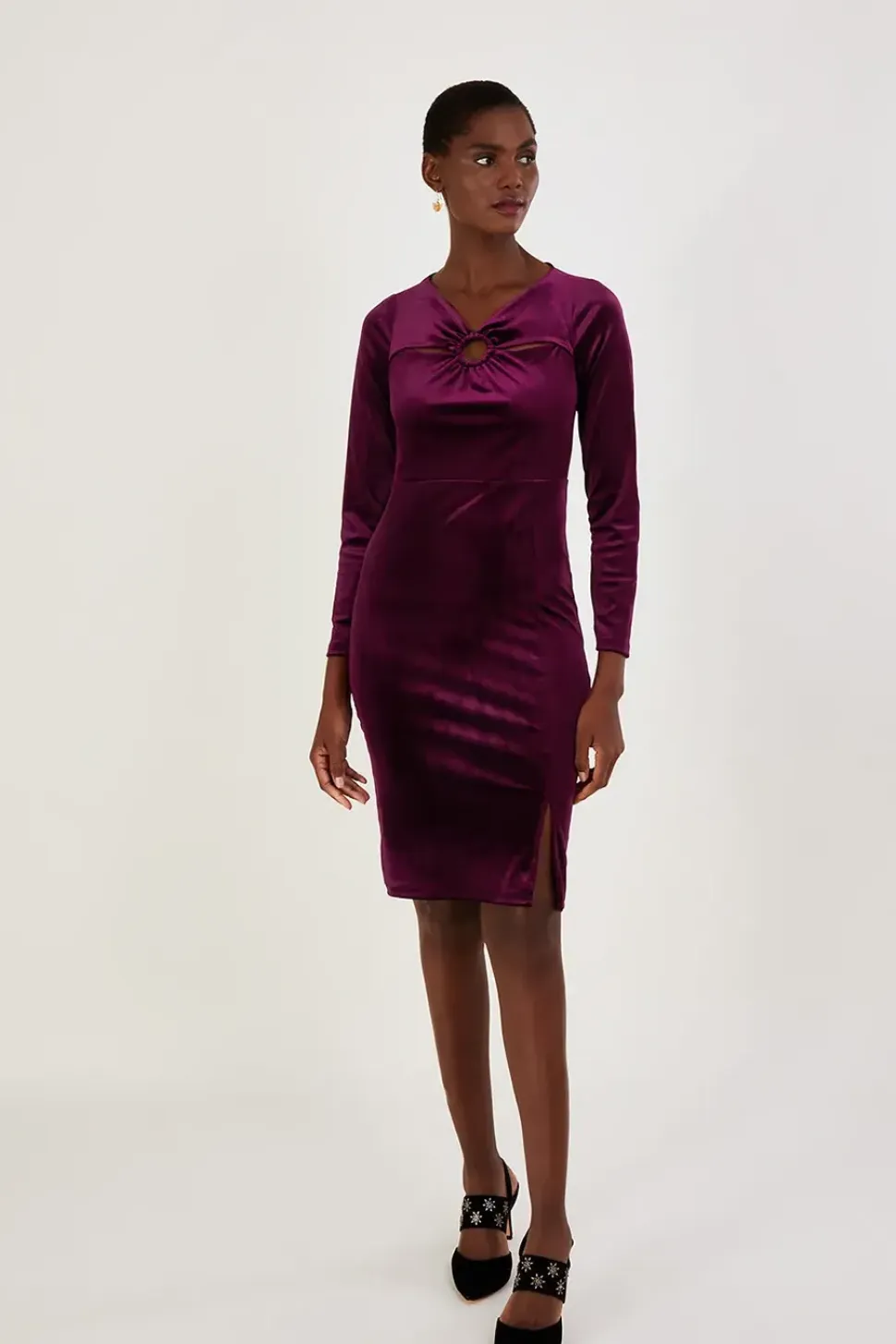 Cece Velvet Shift Dress