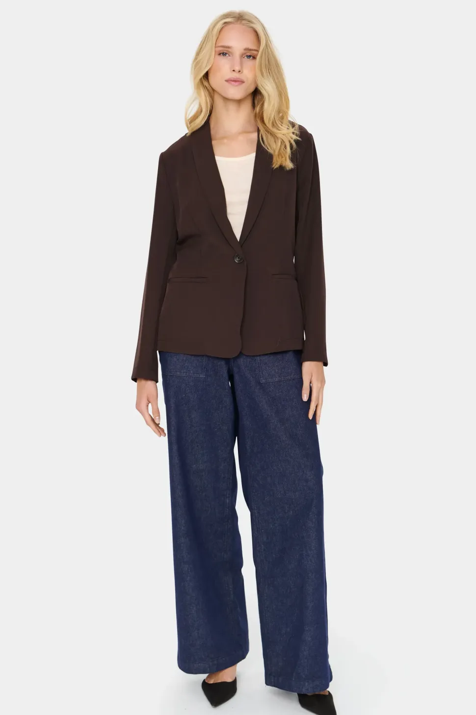 CelestSZ Shawl Collar Button Blazer-