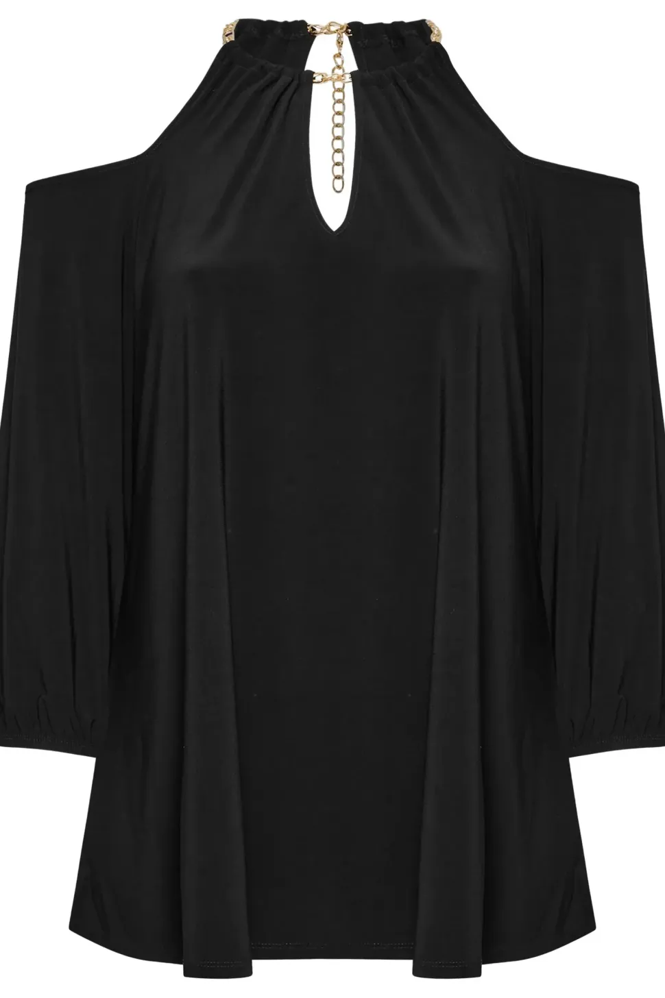 Chain Detail Cold Shoulder Top