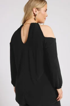 Chain Detail Cold Shoulder Top