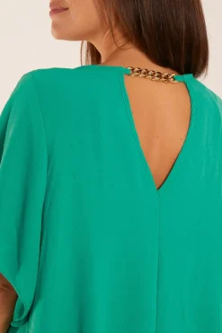 Chain Detail Short Sleeve Blouse