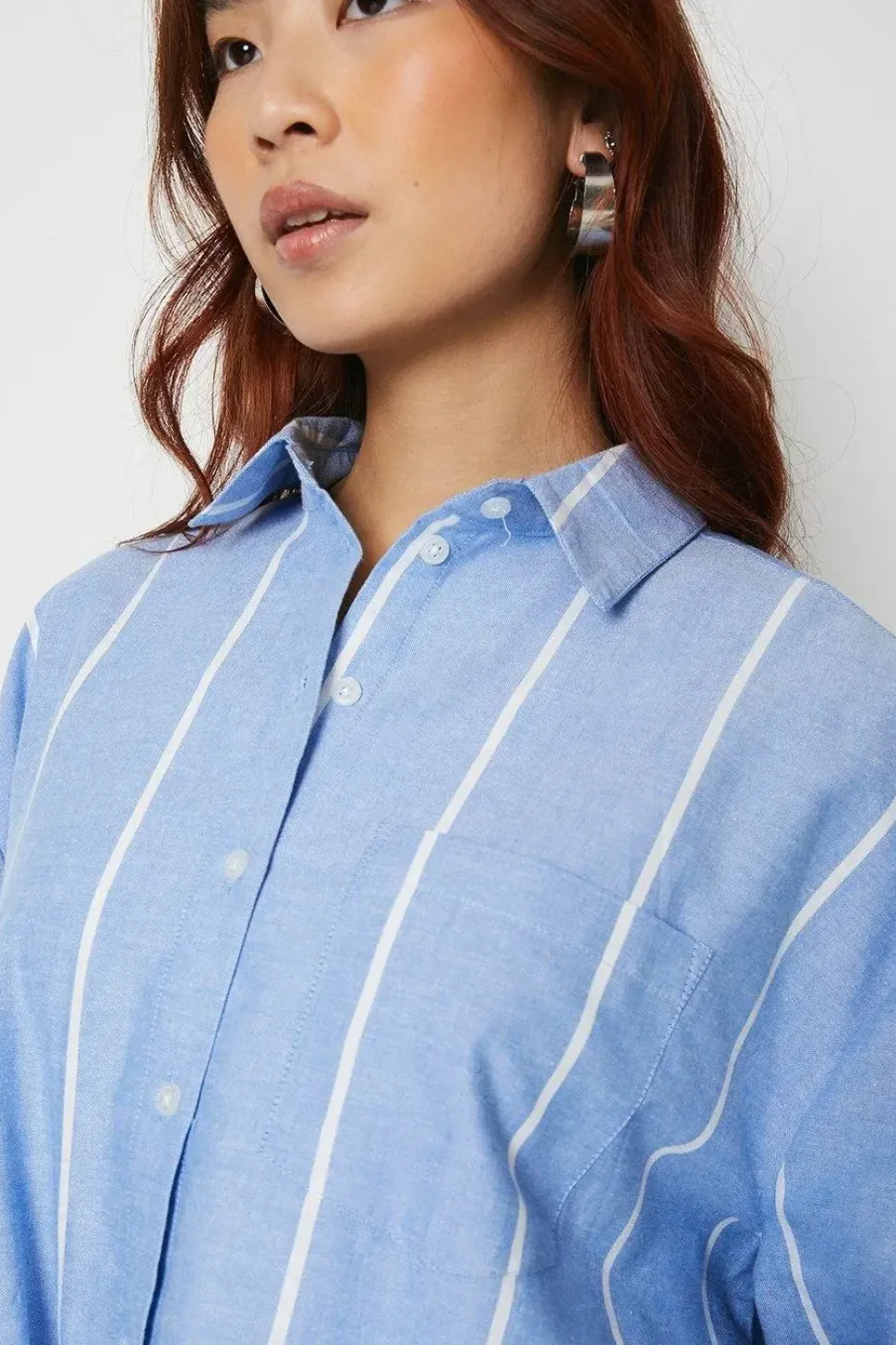 Chambray Stripe Oversized Shirt