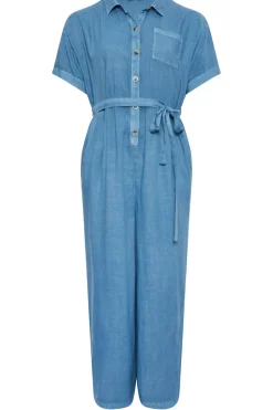 Chambray Wide Leg Jumpsuit