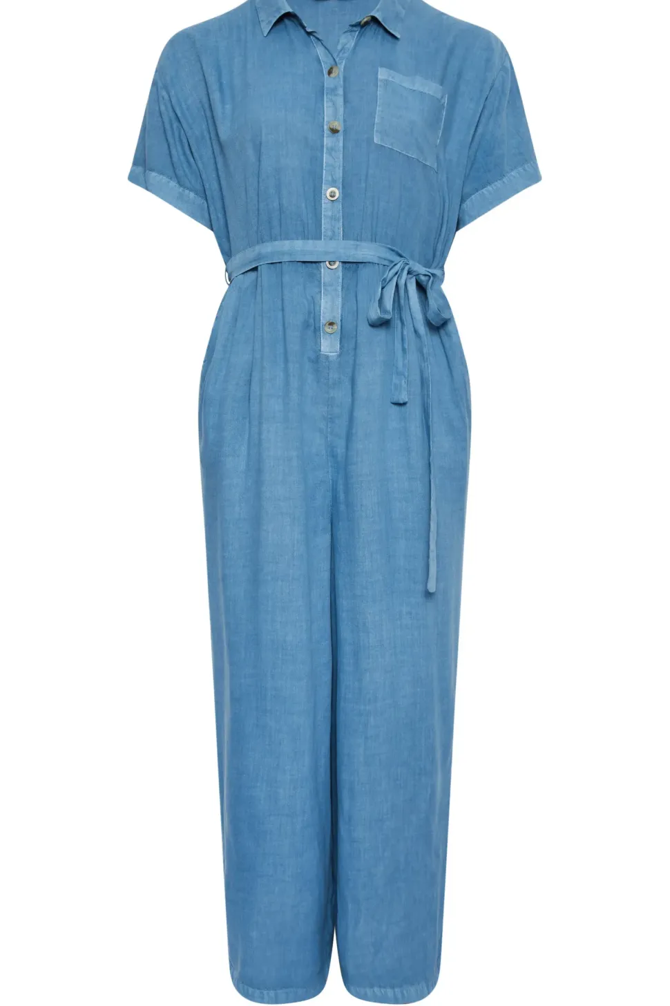 Chambray Wide Leg Jumpsuit