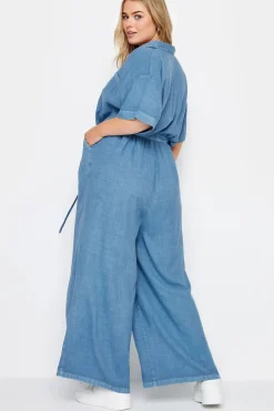 Chambray Wide Leg Jumpsuit