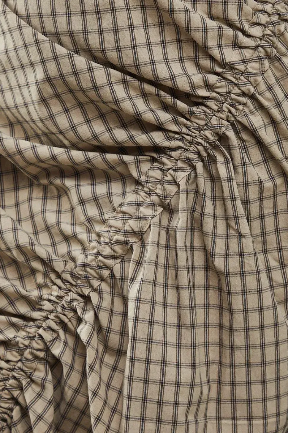 Check Batwing Channel Detail Midi Dress
