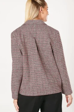 Check Double Breasted Blazer Coat