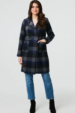 Checked Double Breasted Blazer Jacket