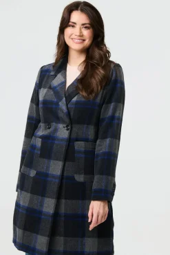 Checked Double Breasted Blazer Jacket