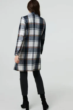 Checked Double Breasted Trench Coat