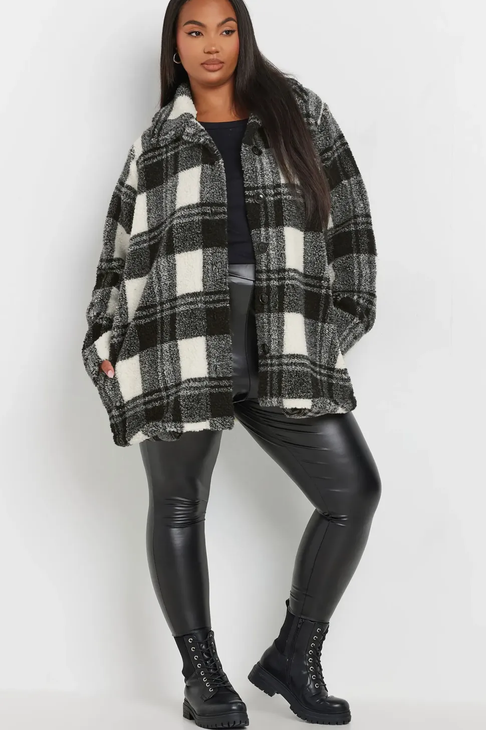 Checked Fleece Jacket