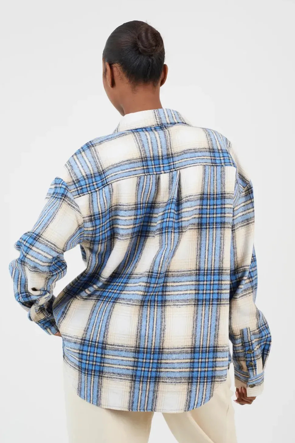 Check Print Long Sleeve Fleece Shirt