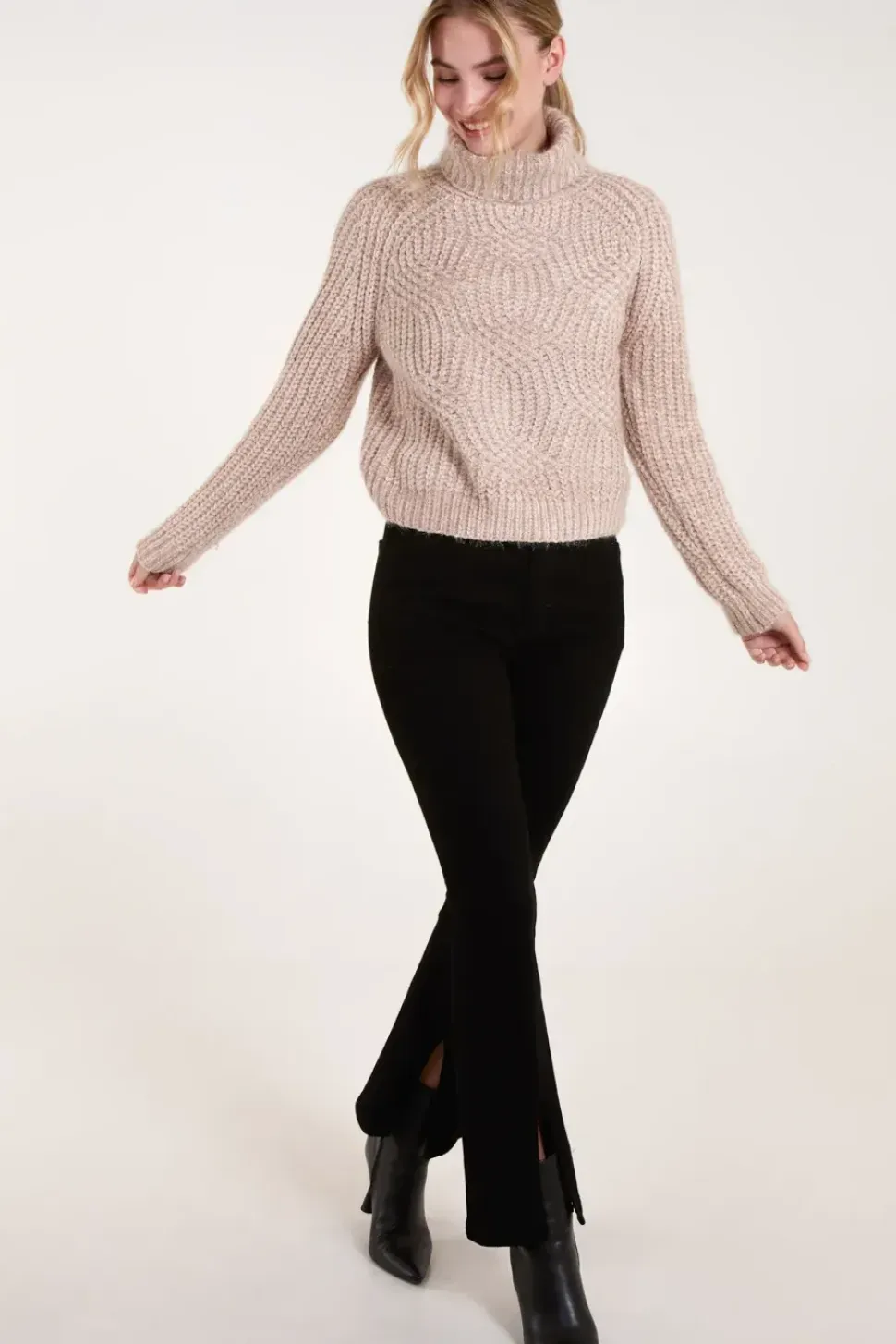 Chenille Roll Neck Knit Jumper