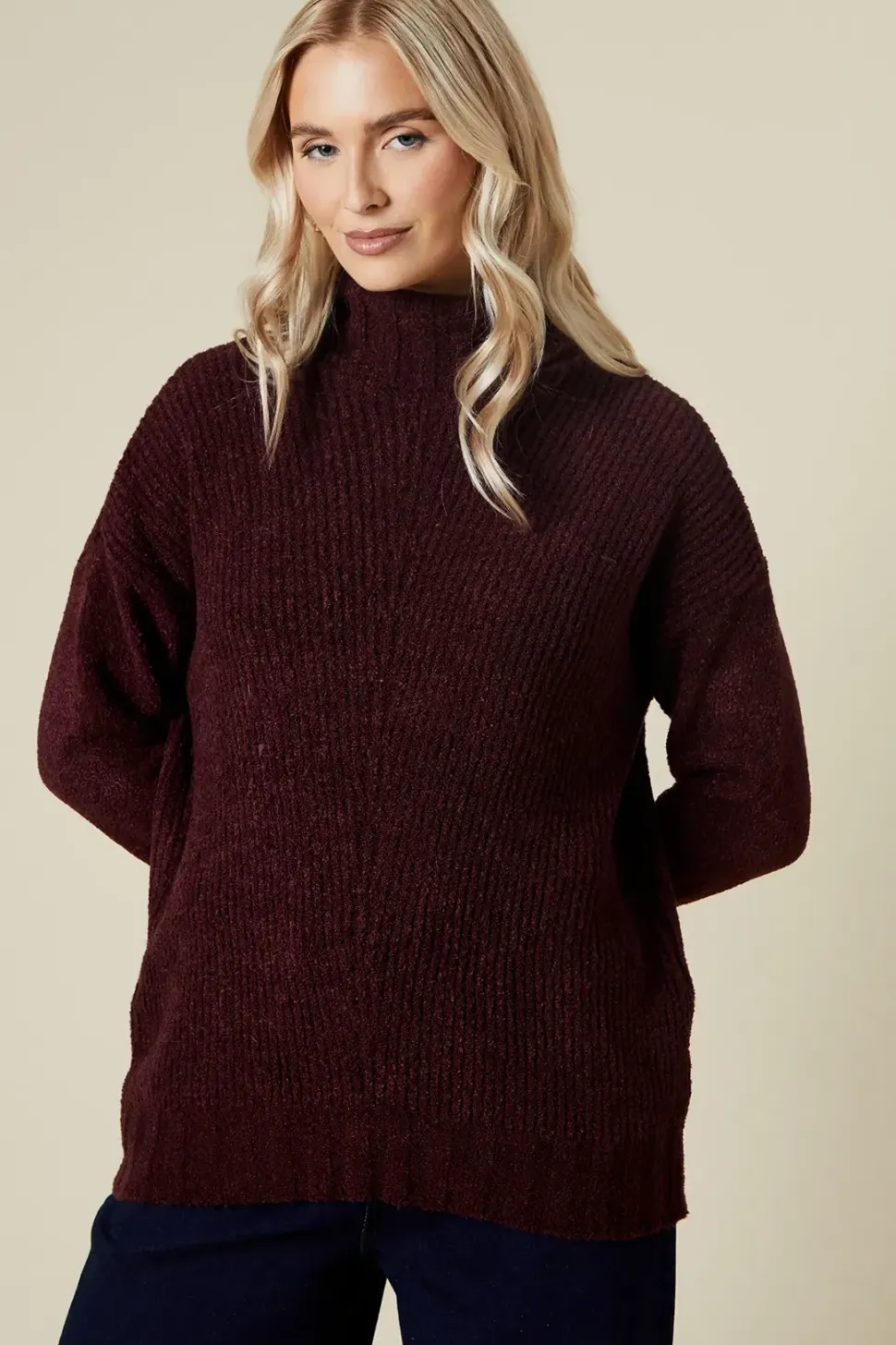 Chenille Soft Roll Neck Jumper