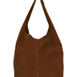 Chestnut Soft Suede Hobo Shoulder Bag | BRRNB