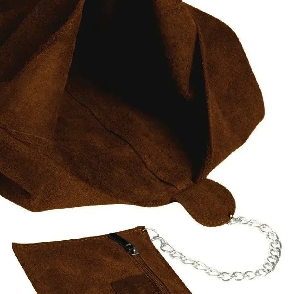 Chestnut Soft Suede Hobo Shoulder Bag | BRRNB