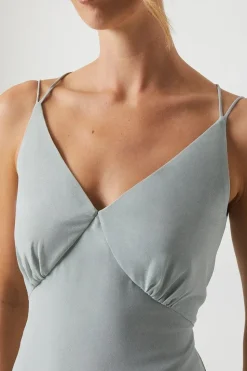 Chiffon And Pleat Strappy Bridesmaid Dress