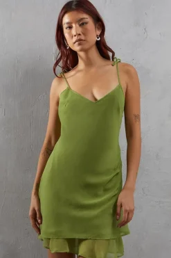 Chiffon Bias Double Layer Strappy Mini Sundress