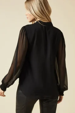 Chiffon Button Front Shirt